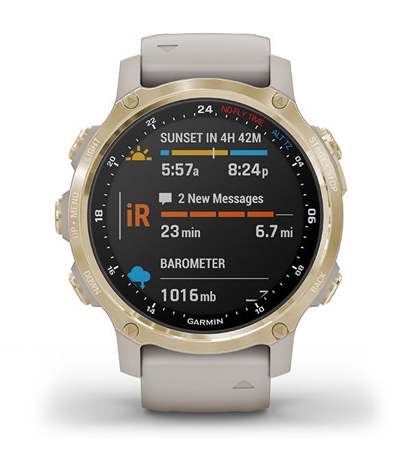 Garmin Descent Mk2S, Light Gold With Light Sand Silicone Band - AMIT Retail